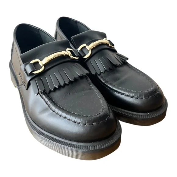 Doc Martens The Original Adrian Snaffle Smooth Black Leather Kiltie Loafers UK 7 - Picture 7 of 7
